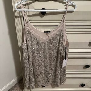 NWT 1. State Midnight Garden Champagne Tank